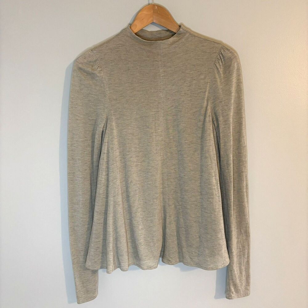 Rebecca Taylor Trapeze Wool Blend Mock Neck Top Sample Sz S Minimalist Feminine